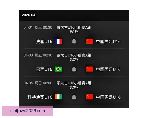 U16国少三战全败仅得零分丢六球排名垫底无缘前六